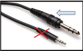Quarter inch - Most often used to carry signal into the mixer from a keyboard or submixer or into a direct box. Also usually into the speakers.